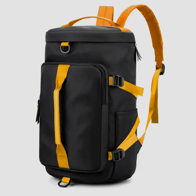 Sac à dos sport femme noir et jaune