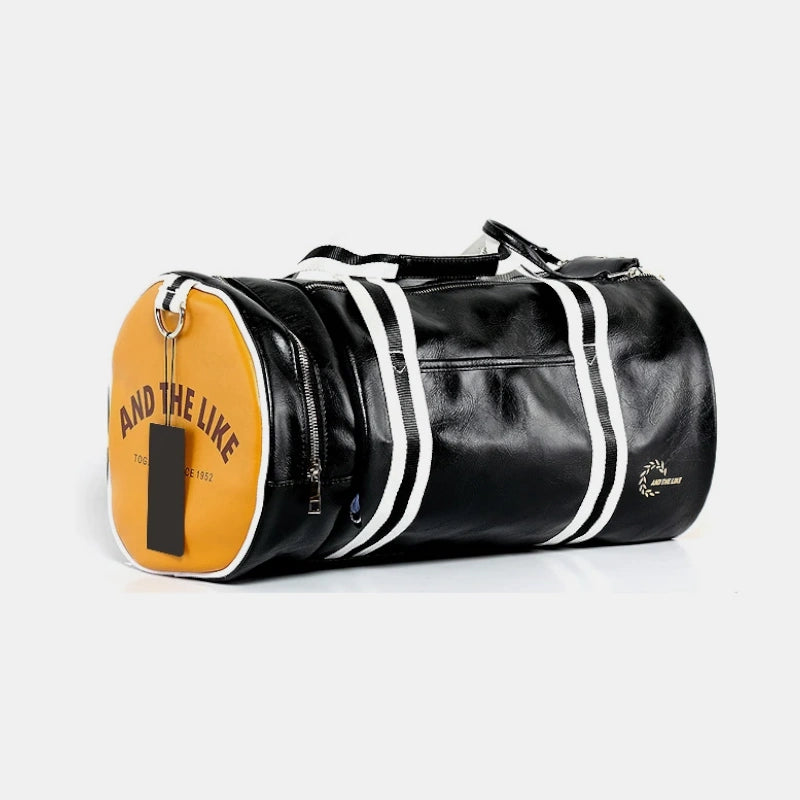 Sac de sport vintage homme noir et jaune