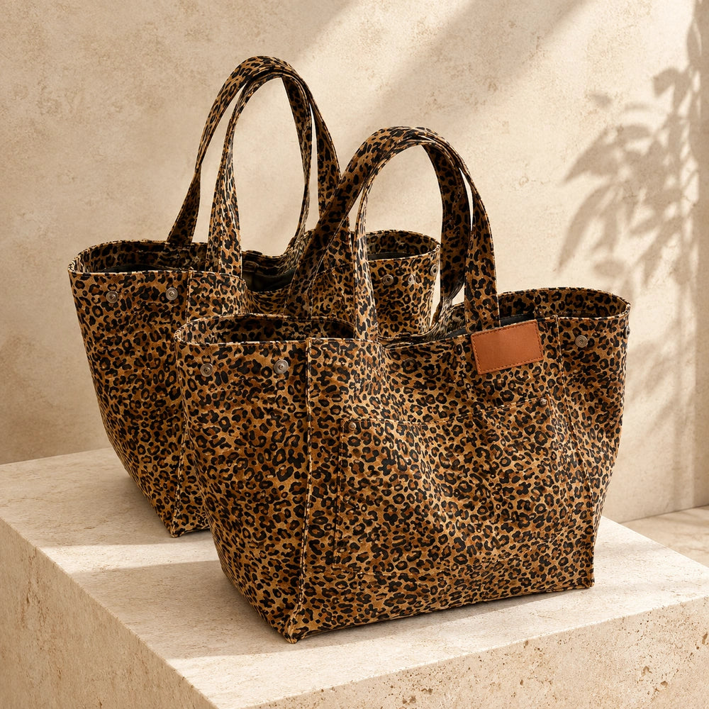 Grand tote bag léopard