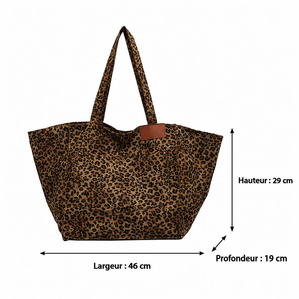 Grand tote bag léopard dimensions