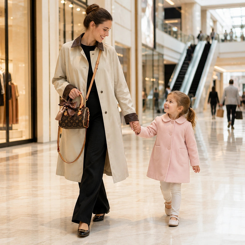 Sac a langer marron mere et fille