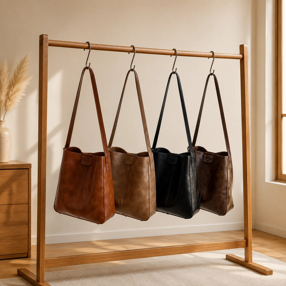 Sac cabas cuir rigide suspendus