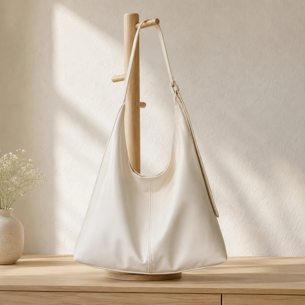 Sac cabas cuir souple blanc