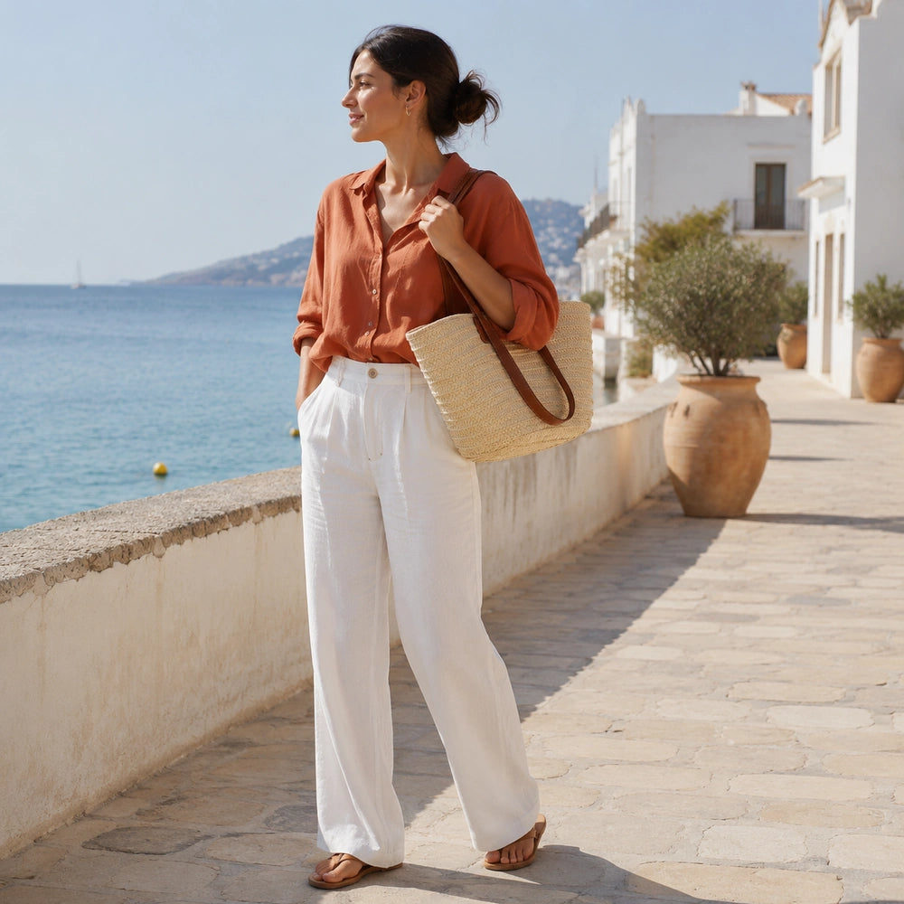 Sac cabas raphia et cuir balade