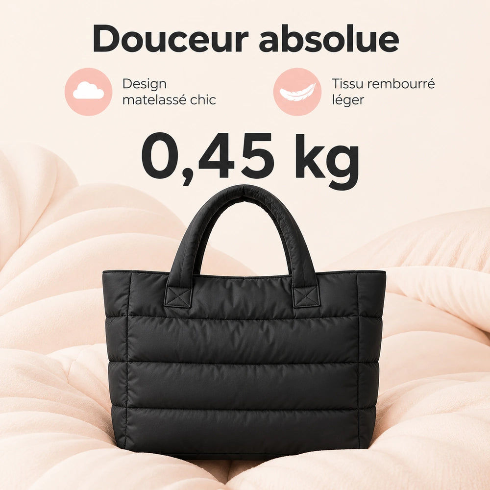 Tote bag matelassé noir poids