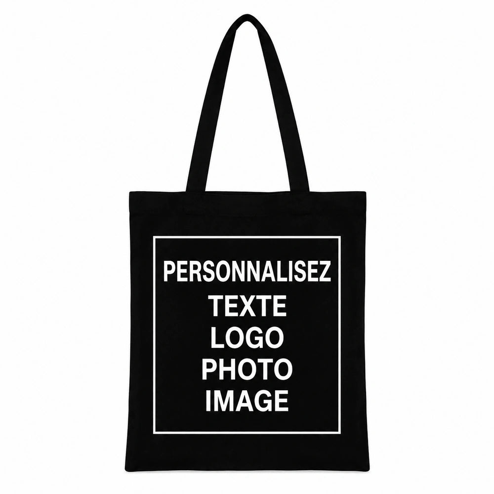 Tote bag noir tissu