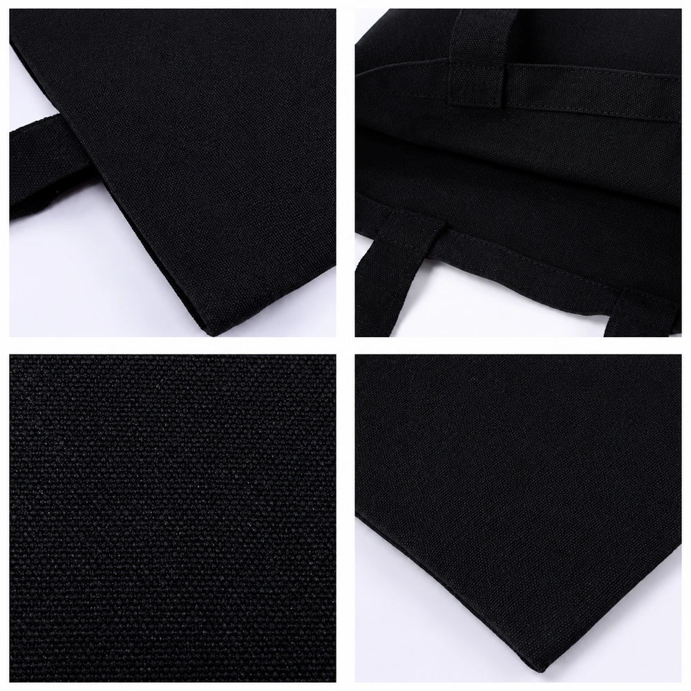 Tote bag noir tissu détails