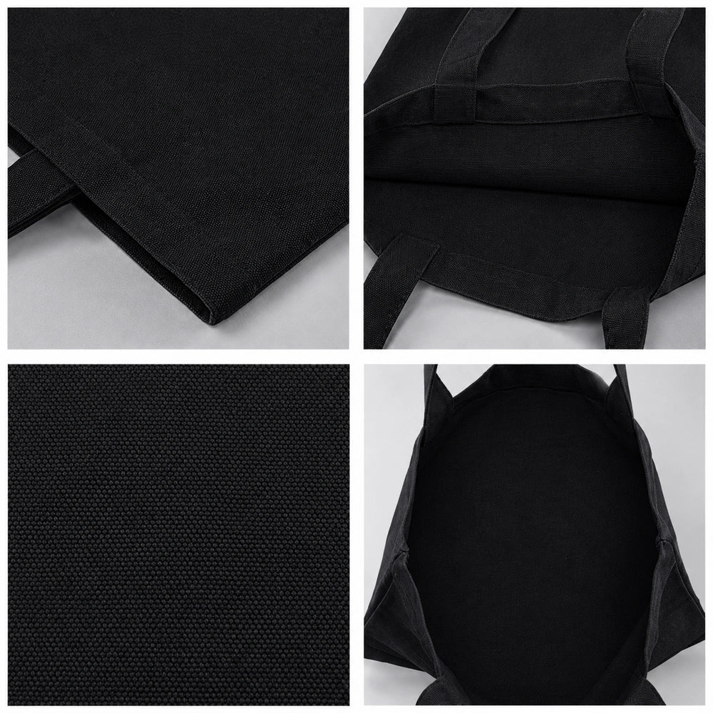 Tote bag noir tissu ouvert