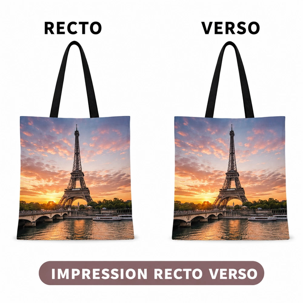 Tote bag personnalisé photo impression recto verso