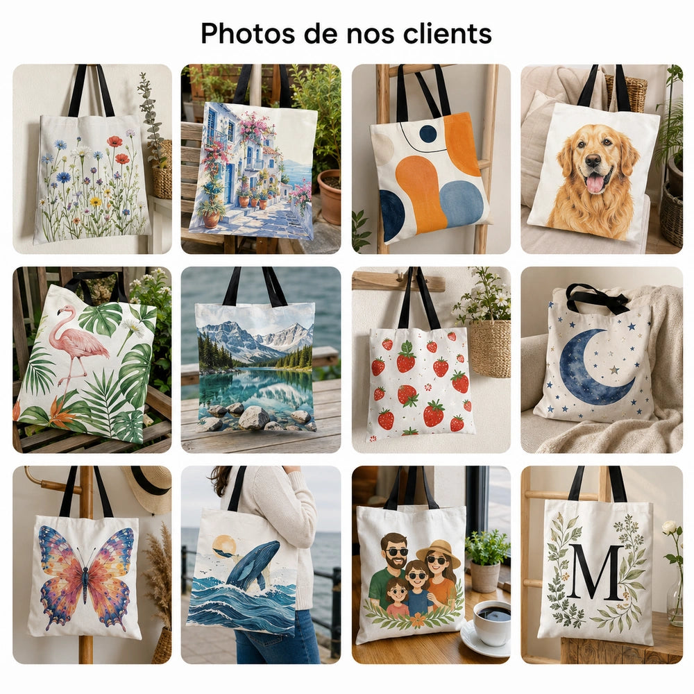 tote bag personnalisé photo client