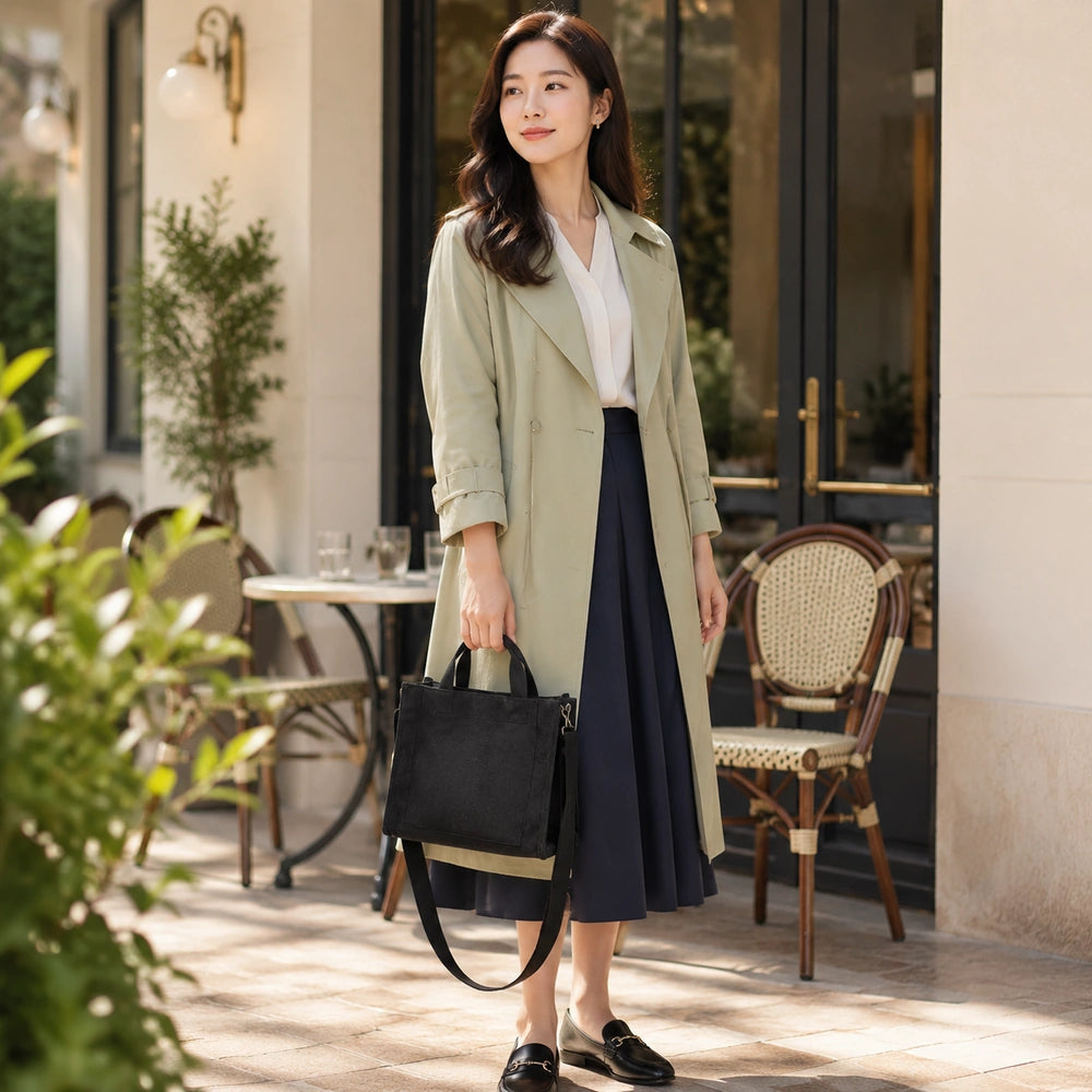 Tote bag velours noir à main