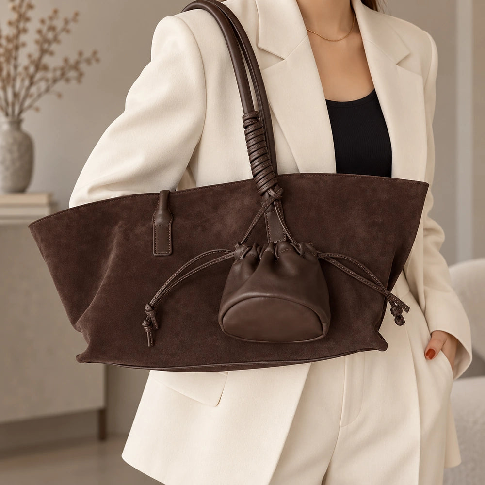 Grand sac à main daim