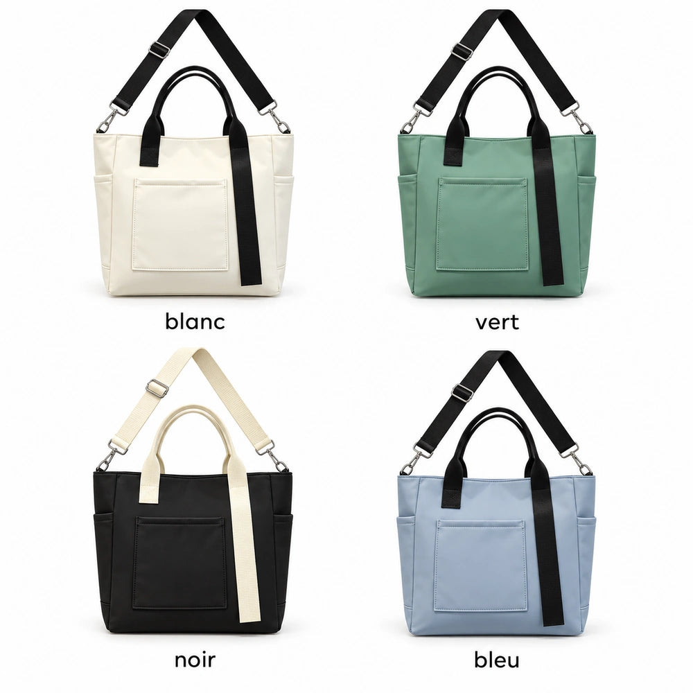 Sacs fourre-tout pour femme en blanc, vert, noir et bleu