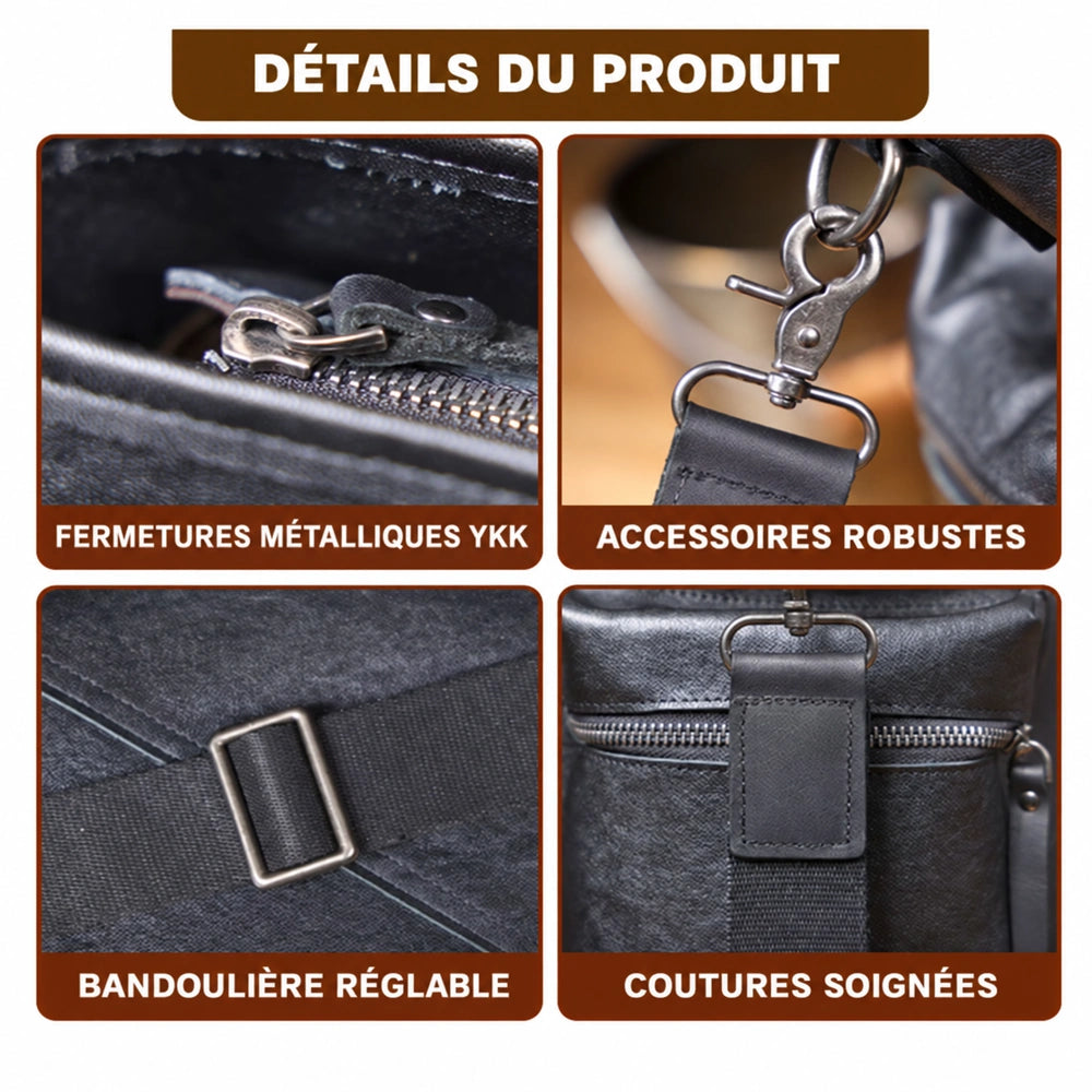 Grand sac à main homme détails
