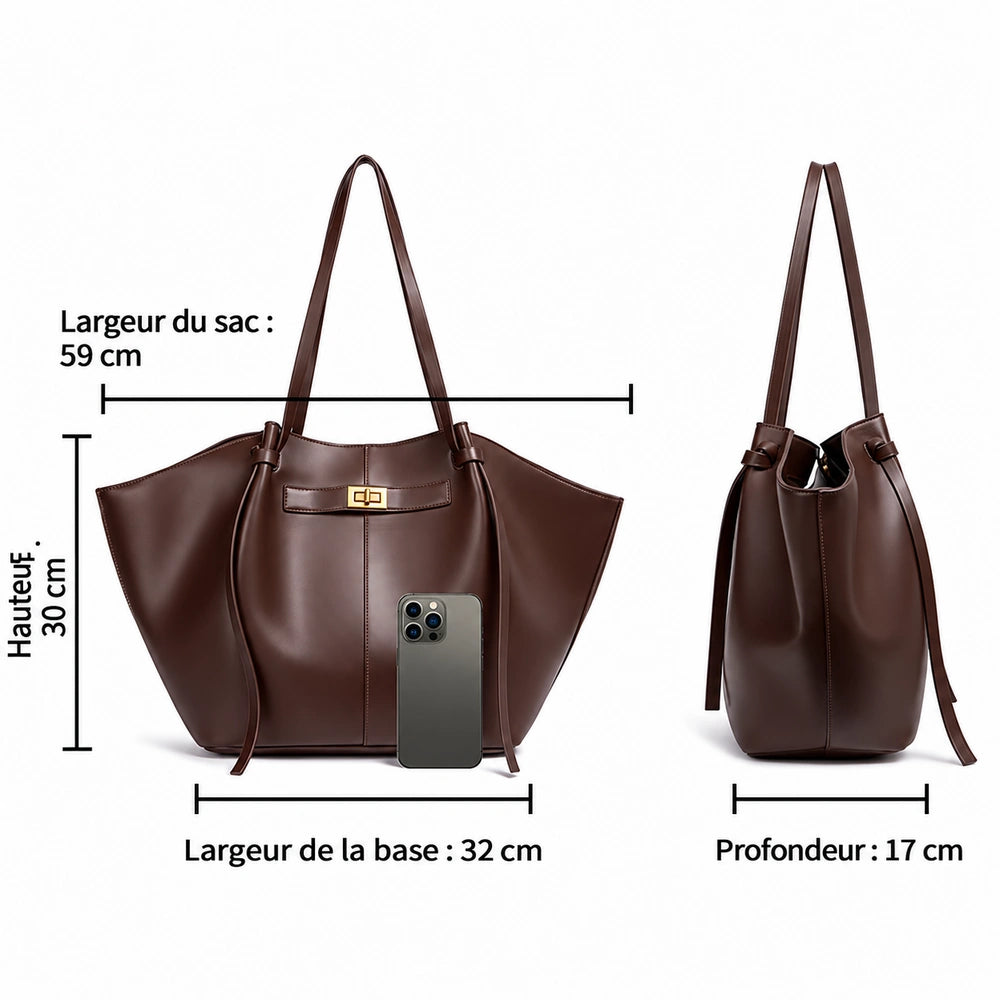 Dimensions du grand sac marron 59 × 30 × 17 cm