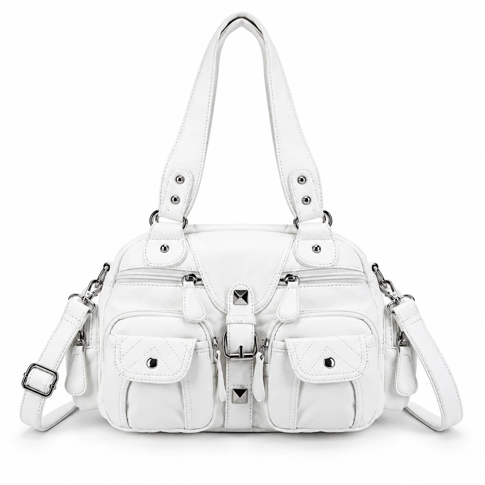 Grand sac à main vintage blanc