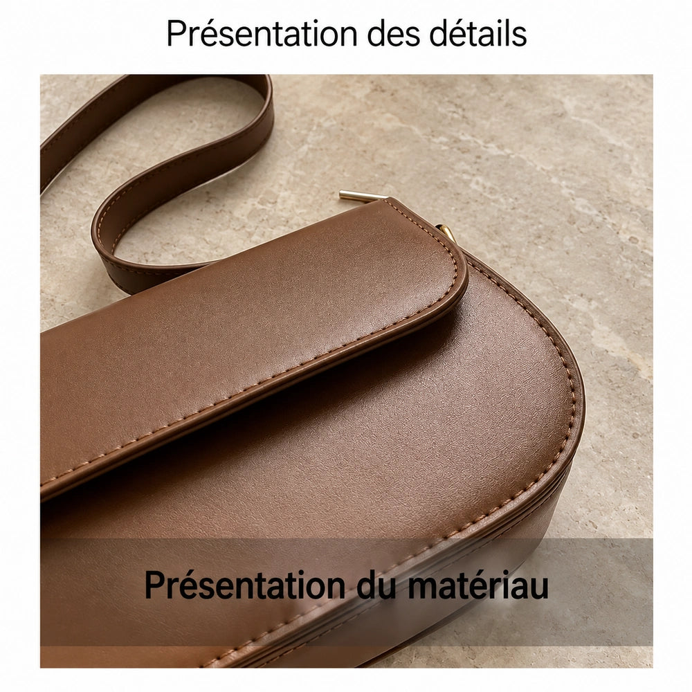 Détail de la matière du petit sac à main beige