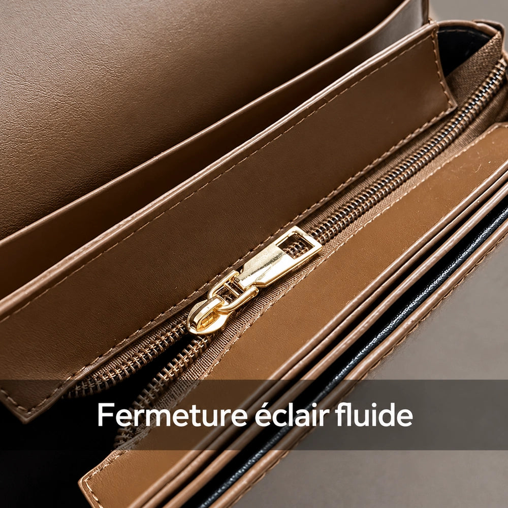Fermeture éclair fluide du petit sac beige pour femme