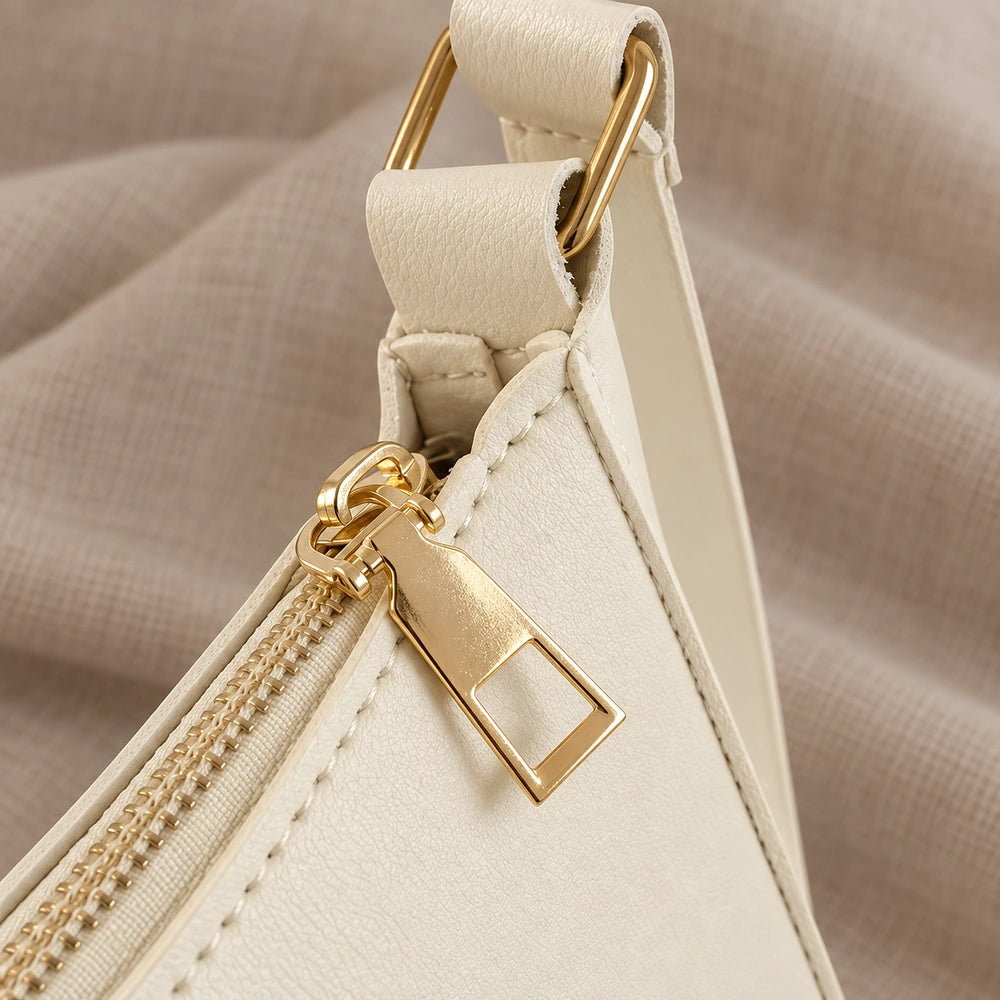 petit sac à main blanc ouverture éclair