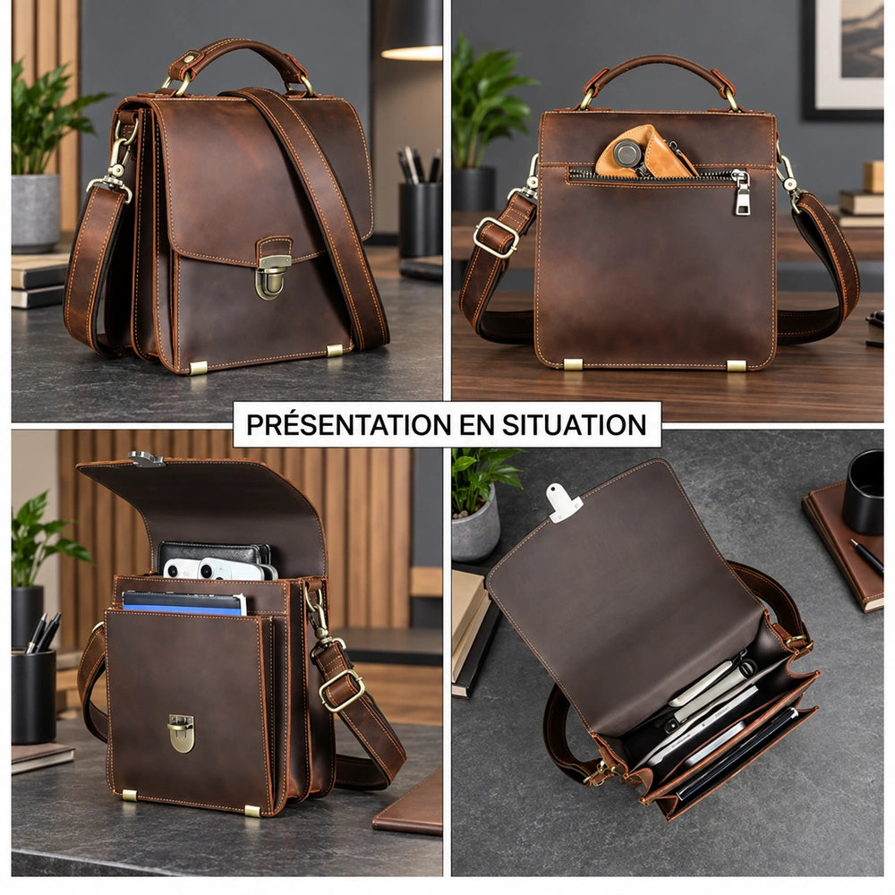 Petit sac à main homme présentation