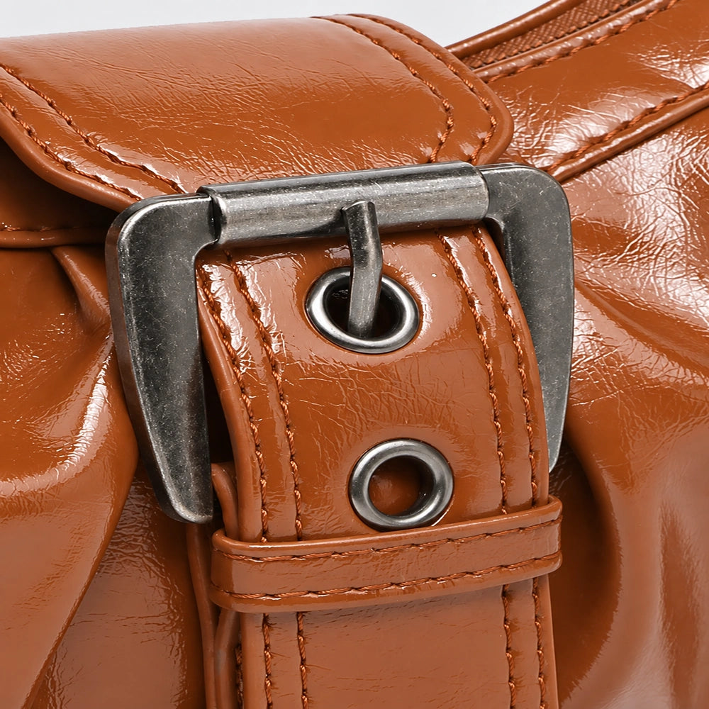 Petit sac à main marron boucle
