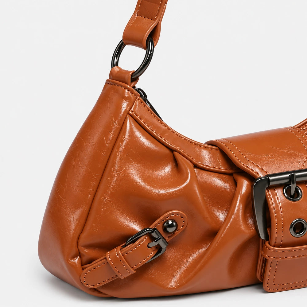 Petit sac à main marron détails