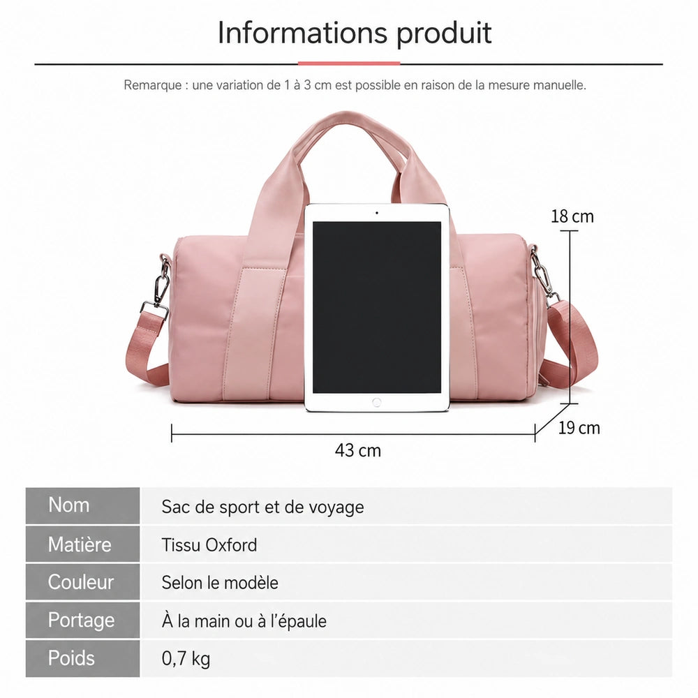 Petit sac de sport enfant dimensions et matière