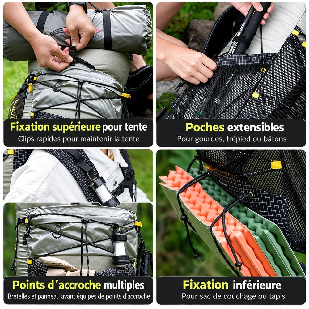Sac à dos randonnée femme 25 litres fixations, poches