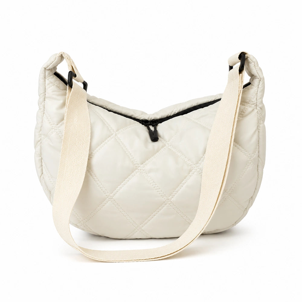 Sac à main bandoulière matelassé blanc