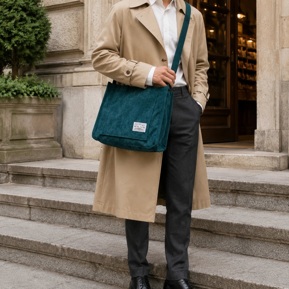 Sac à main bandoulière velours homme