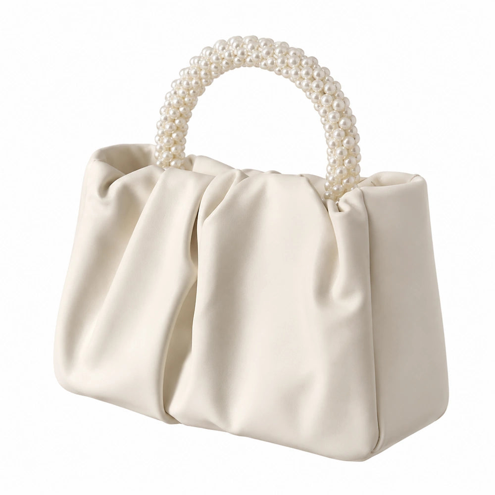 Sac à main blanc tendance perle creme