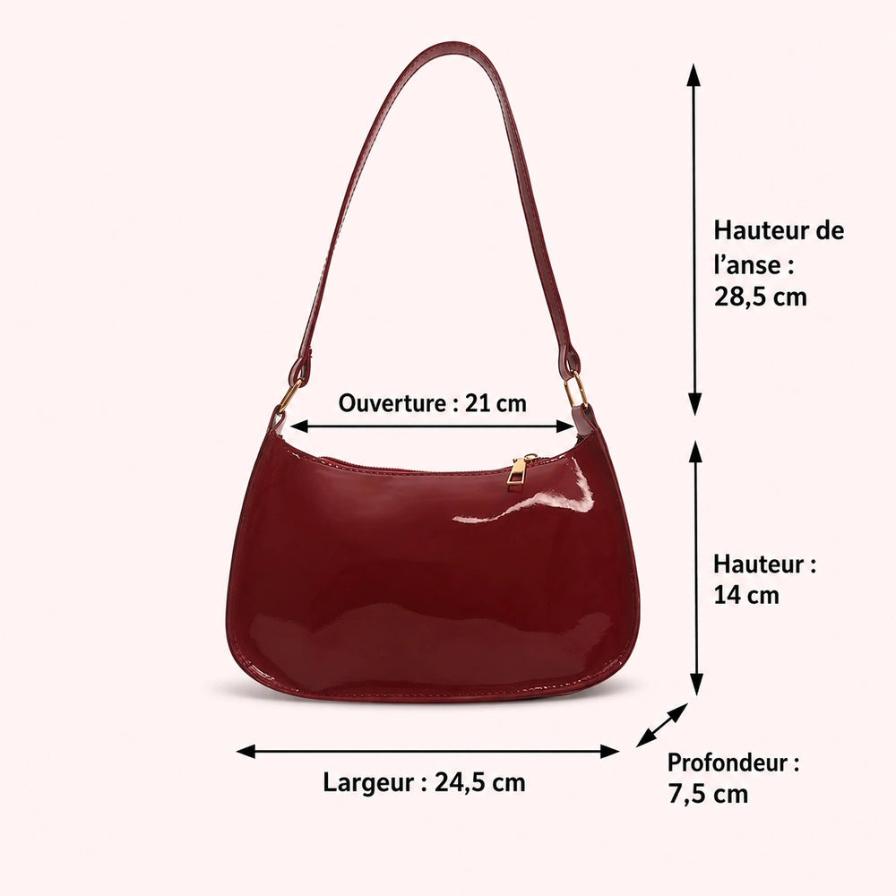 Sac à main bordeaux bandoulière dimensions
