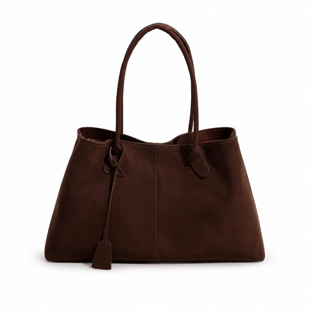 Sac à main daim bandoulière marron
