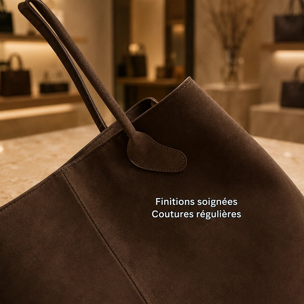 Sac à main daim bandoulière finitions