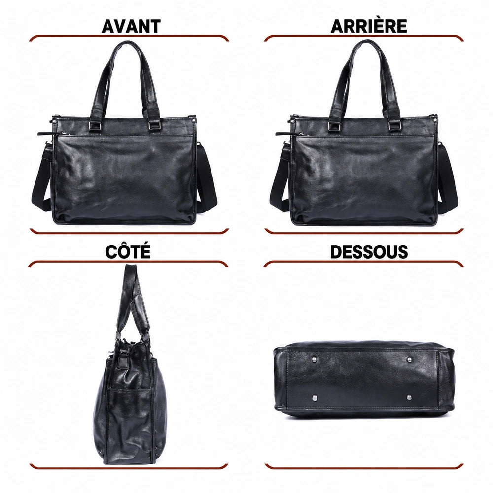 Sac à main homme en cuir angles