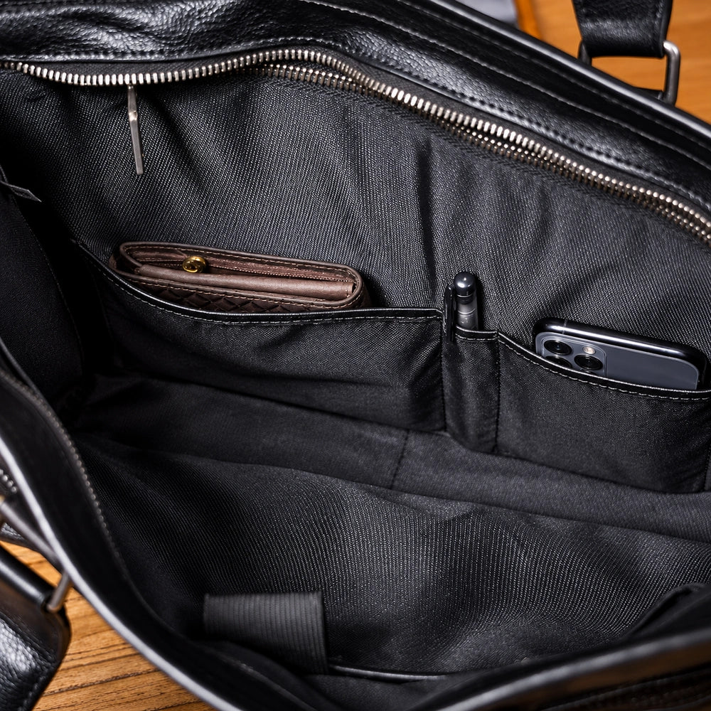 Sac à main homme en cuir ouverture