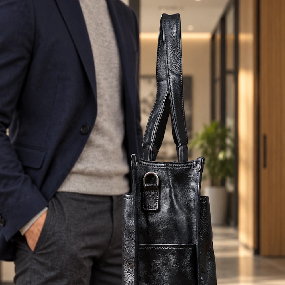 Sac à main homme en cuir coté