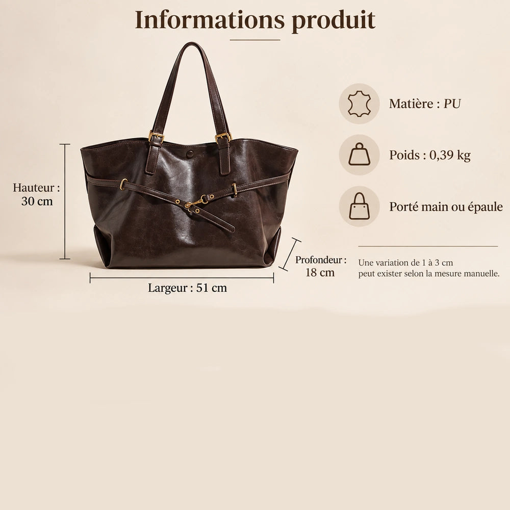 Sac à main marron pour les cours dimensions