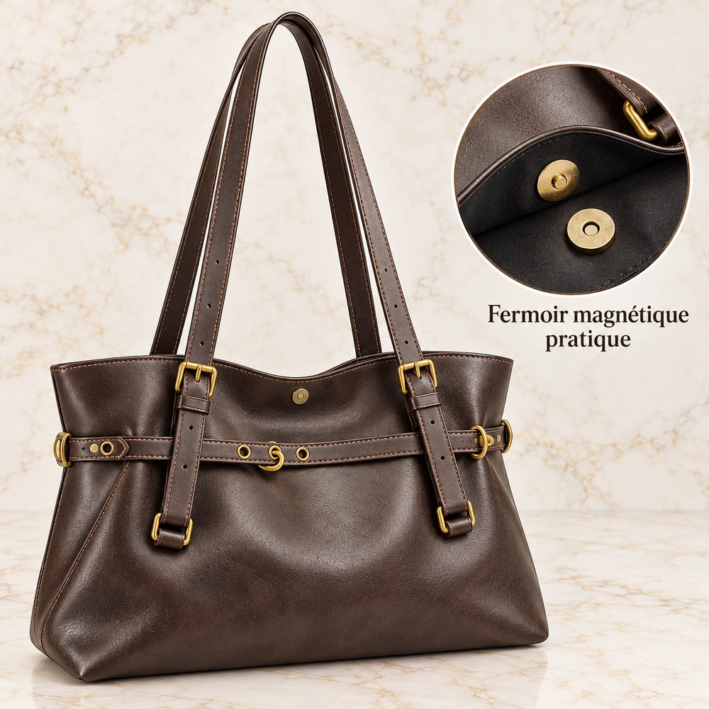 Sac à main marron pour les cours fermoir
