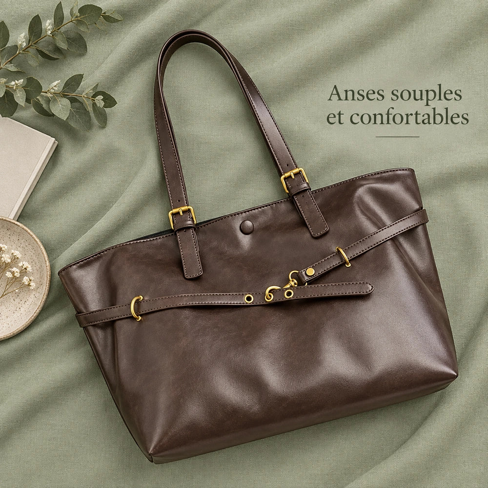 Sac à main marron pour les cours anses
