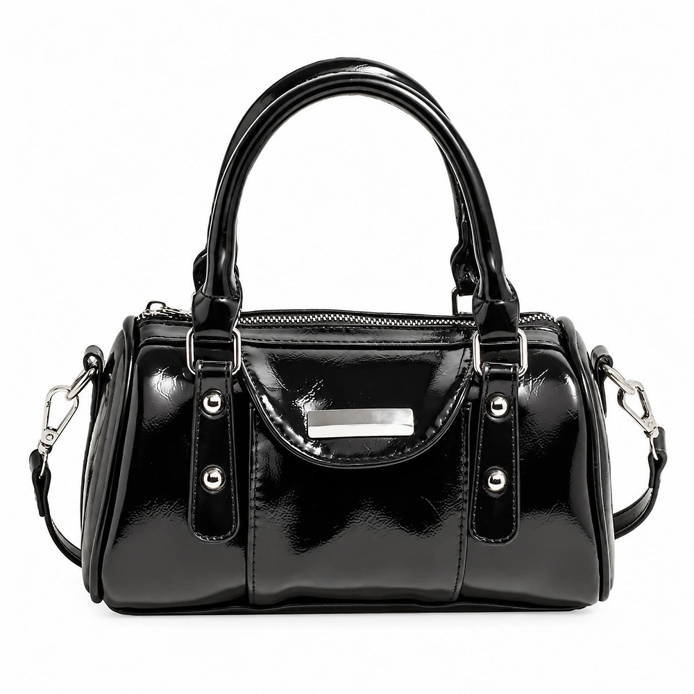 Sac à main noir vernis