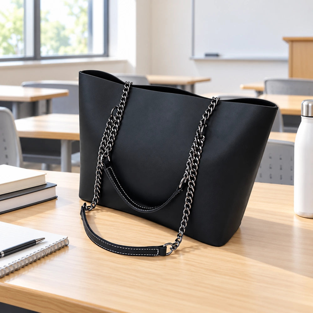 Sac à main pour les cours avec chaîne noir