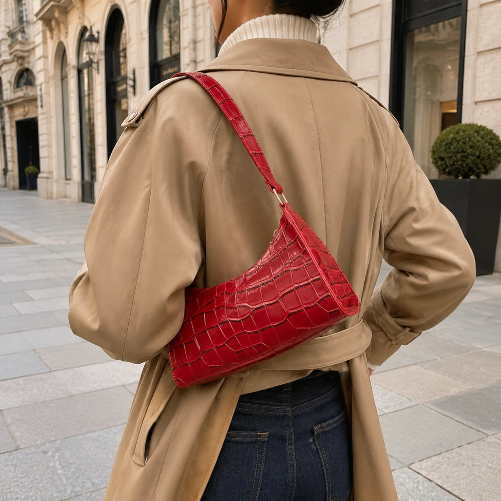 Sac à main rouge bandoulière ville
