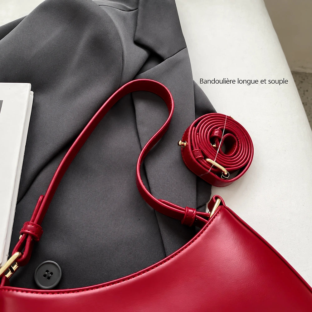 Sac à main rouge tendance bandouillère