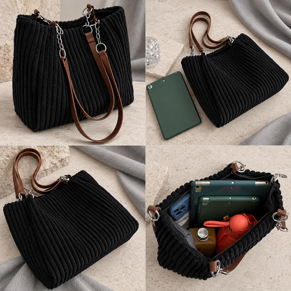 Sac à main velours noir exposé