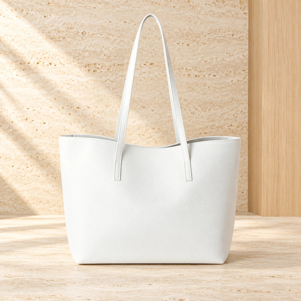 Sac cabas porté épaule blanc