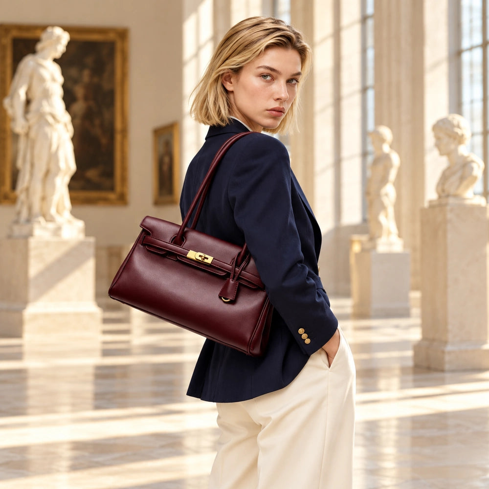 Sac de luxe classique femme blonde