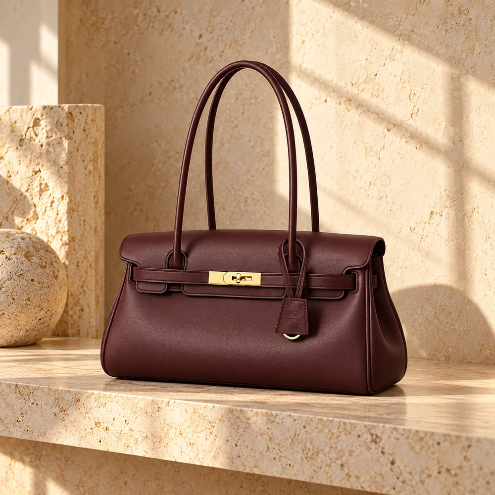 Sac de luxe classique sur du marbre