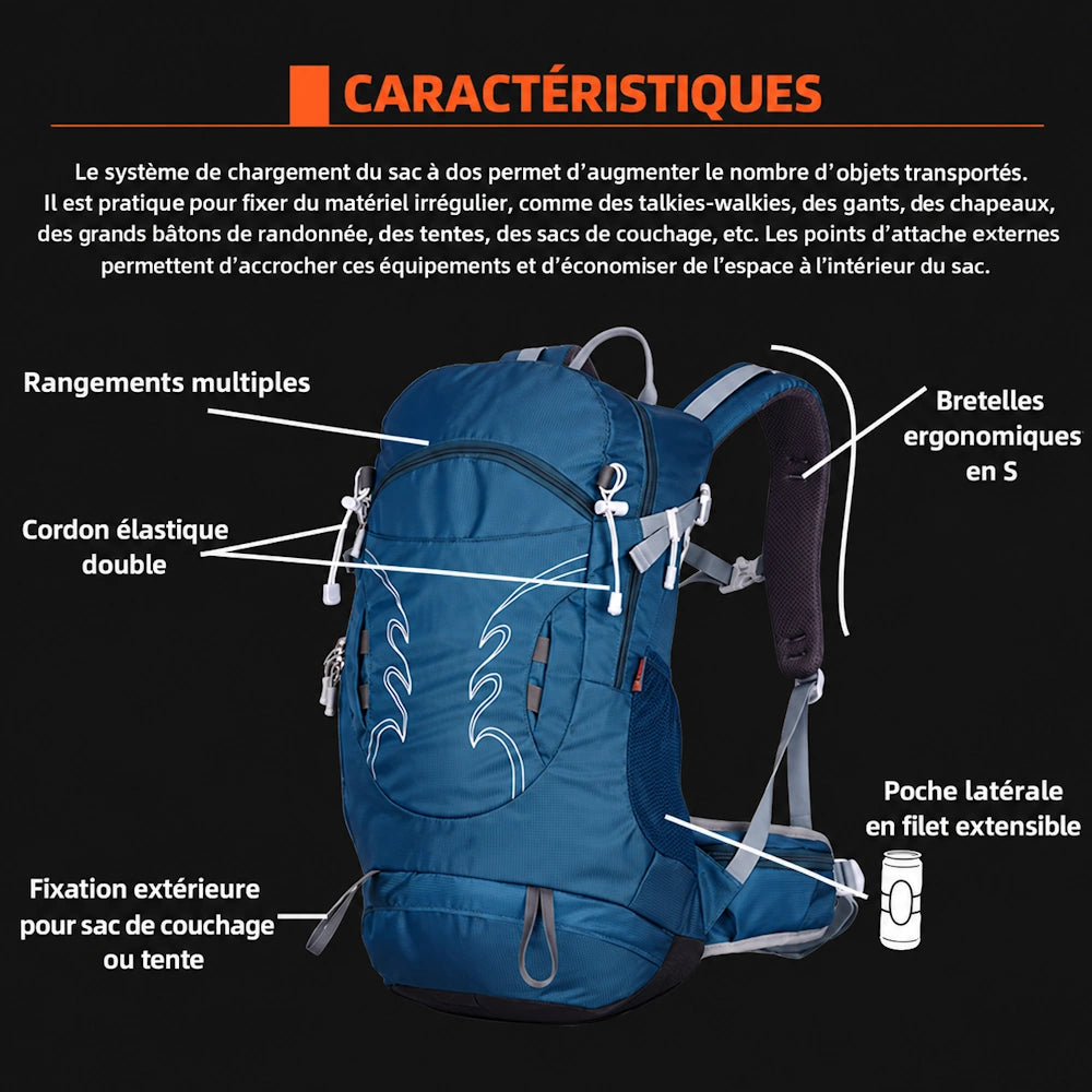 Sac de randonnée 30L caractéristiques
