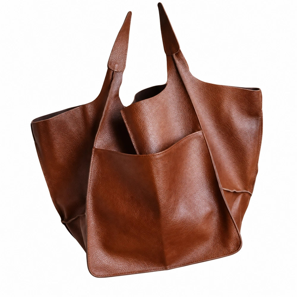 Sac porté épaule cuir souple marron